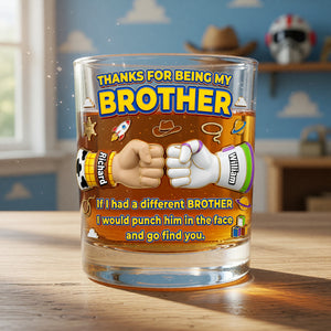 Proudly Your Brother Whiskey Glass - Personalized Gifts For Brothers 04NAQN040626