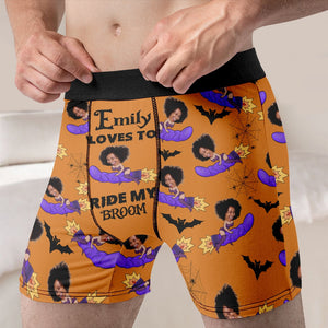 Custom Photo Gifts For Halloween Men's Boxers Loves To Ride My Broom 01xqdc050824-Homacus