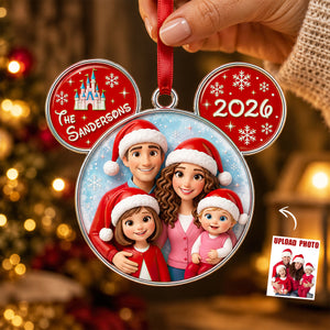Family Together Christmas Acrylic Ornament - Personalized Custom Photo Gift For Family 03HUDT240826