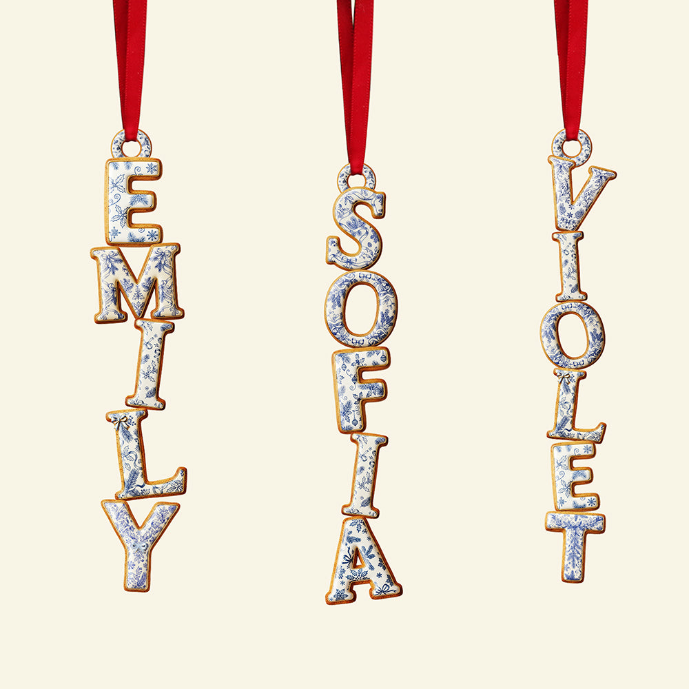 Toile de Jouy Gingerbread Alphabet Acrylic Ornament, Personalized Gifts For Christmas 03pgta251025-Homacus