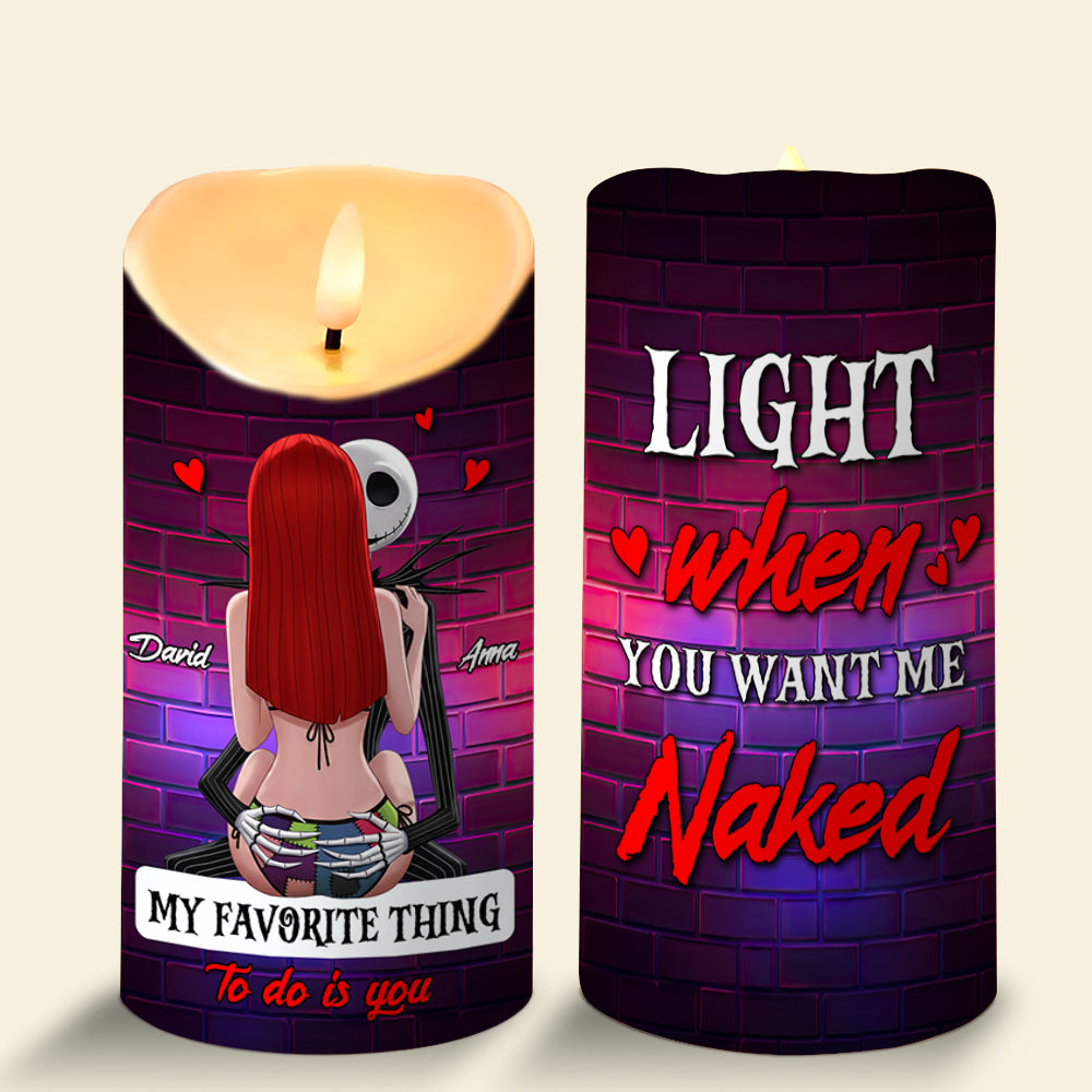 Personalized Funny Horror Gifts For Couple LED Candle 03natn100725-Homacus