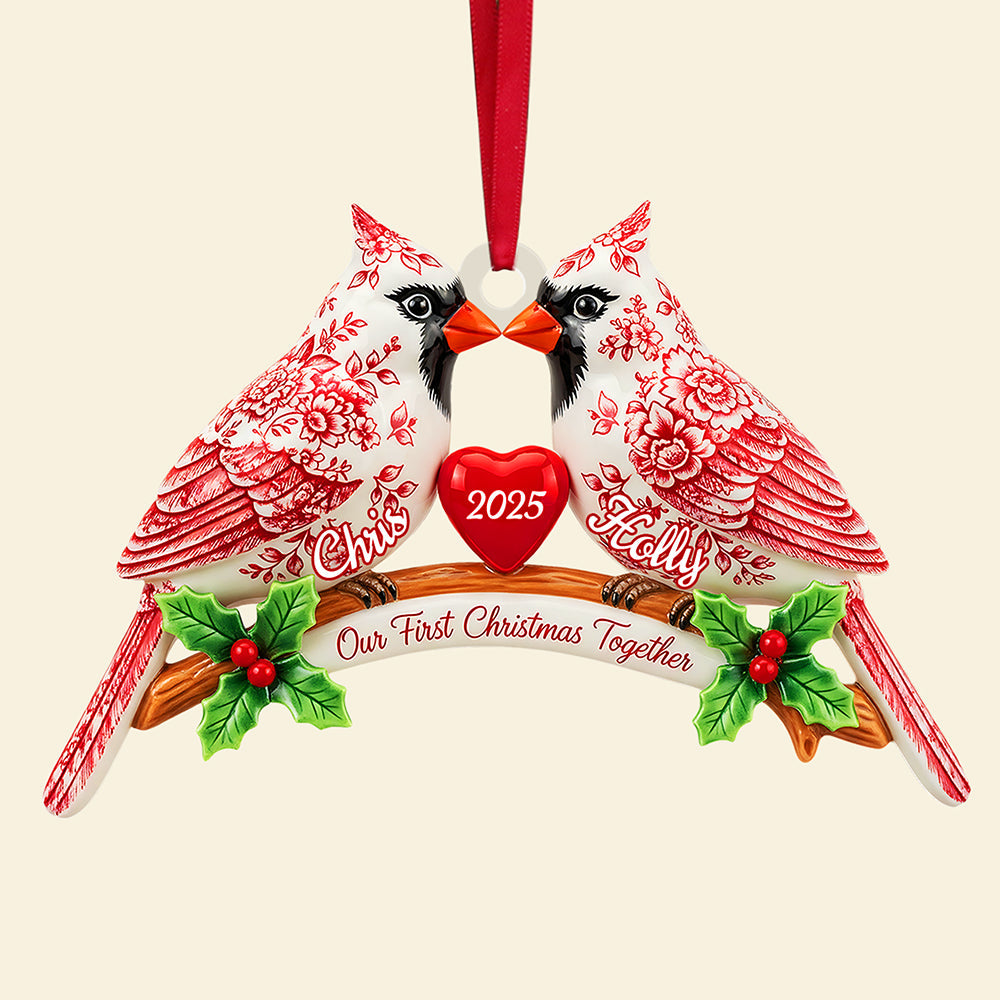 Couple Cardinal Toile de Jouy Ornament - Personalized Gifts For Couple 02pgta060925-Homacus