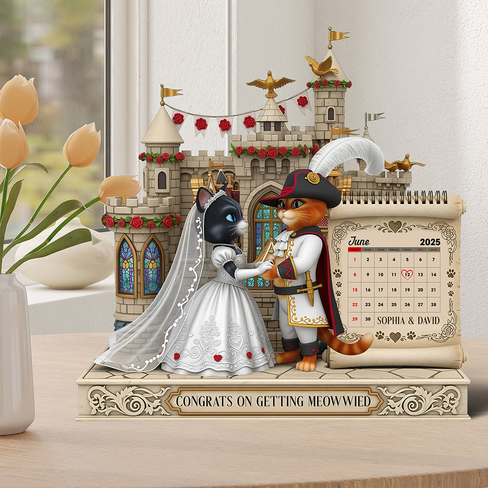 Cat Couple Wedding Acrylic Plaque - Personalized Gifts For Couple 05tgqn300525-Homacus