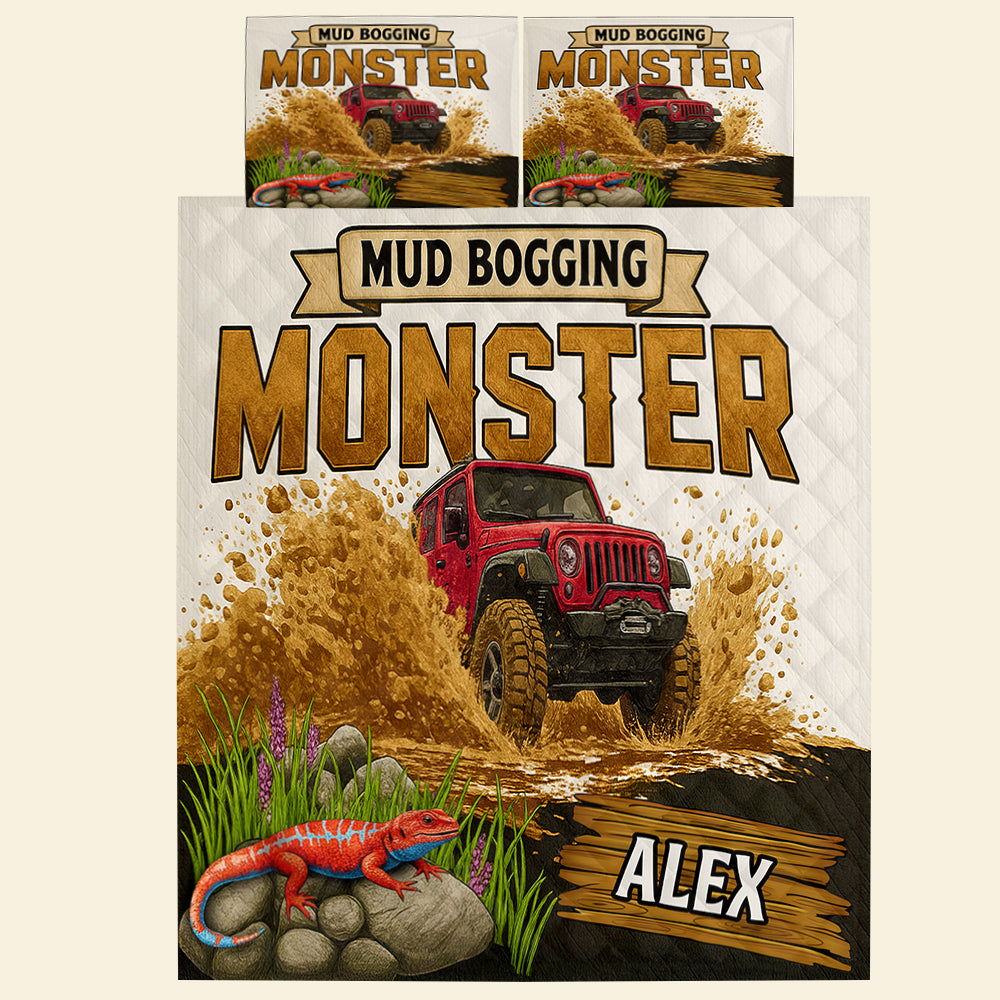 Mud Bogging Quilt Bedding Set Personalized Gifts For Off Road Lovers 03PADT140825-Homacus