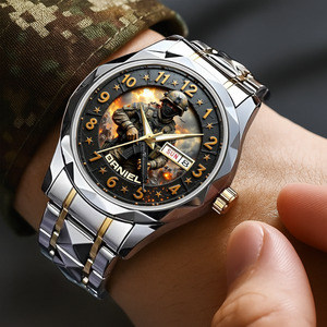 Veteran Stainless Steel Men's Watch - Personalized Gifts For Veteran 01hulu250725-Homacus