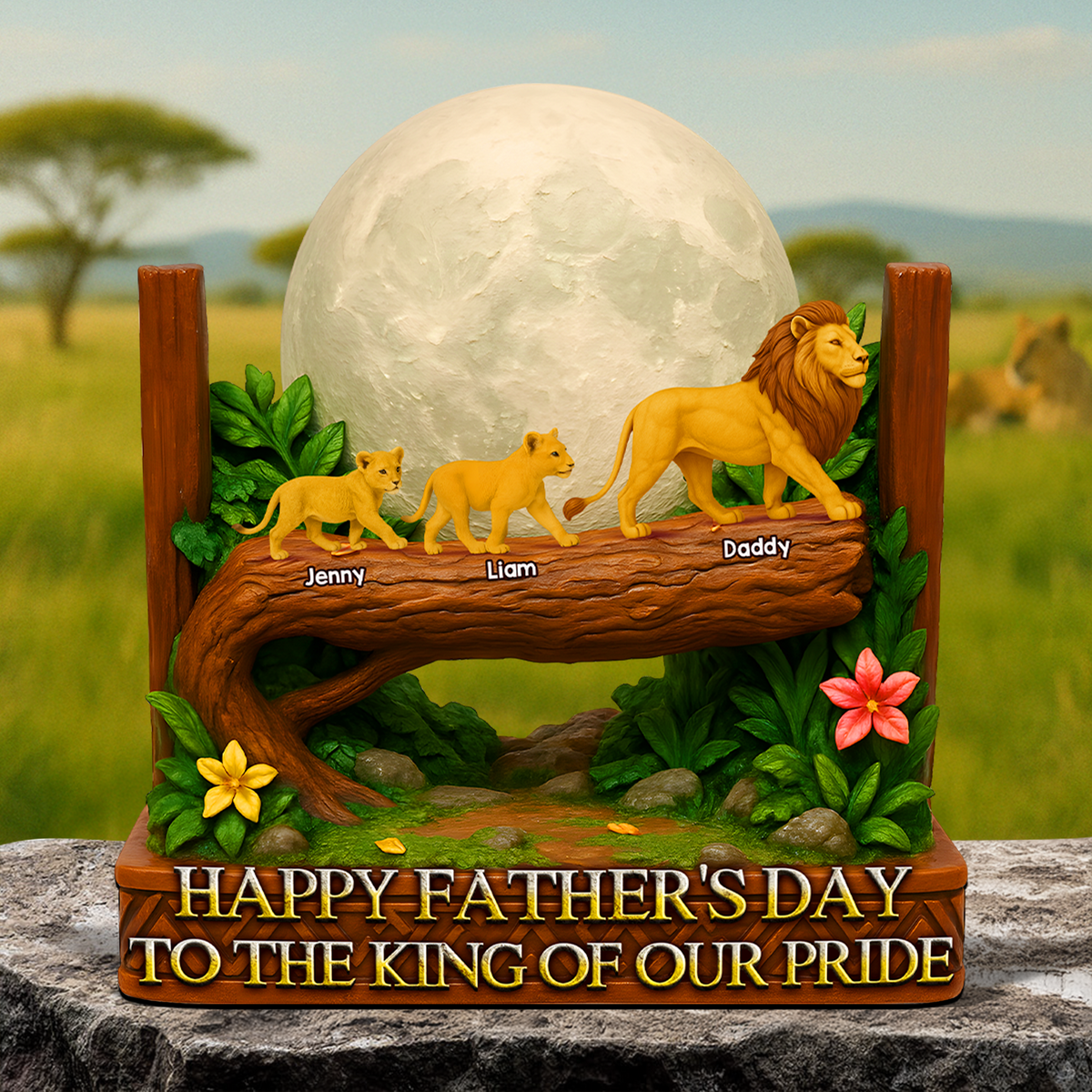 Lion Dad Plaque - Personalized Gifts For Dad 01napu020525-Homacus