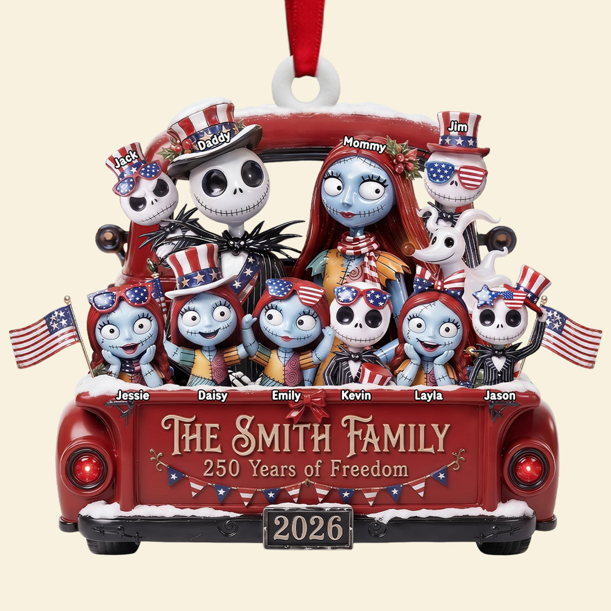 Proud Family - America 250 Acrylic Ornament - Personalized Christmas Gift For Family 02tyta250826