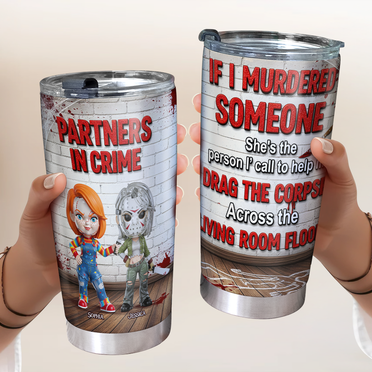 Horror Friends 20oz Tumbler - Personalized Gifts For Besties 03OHPU100725-Homacus