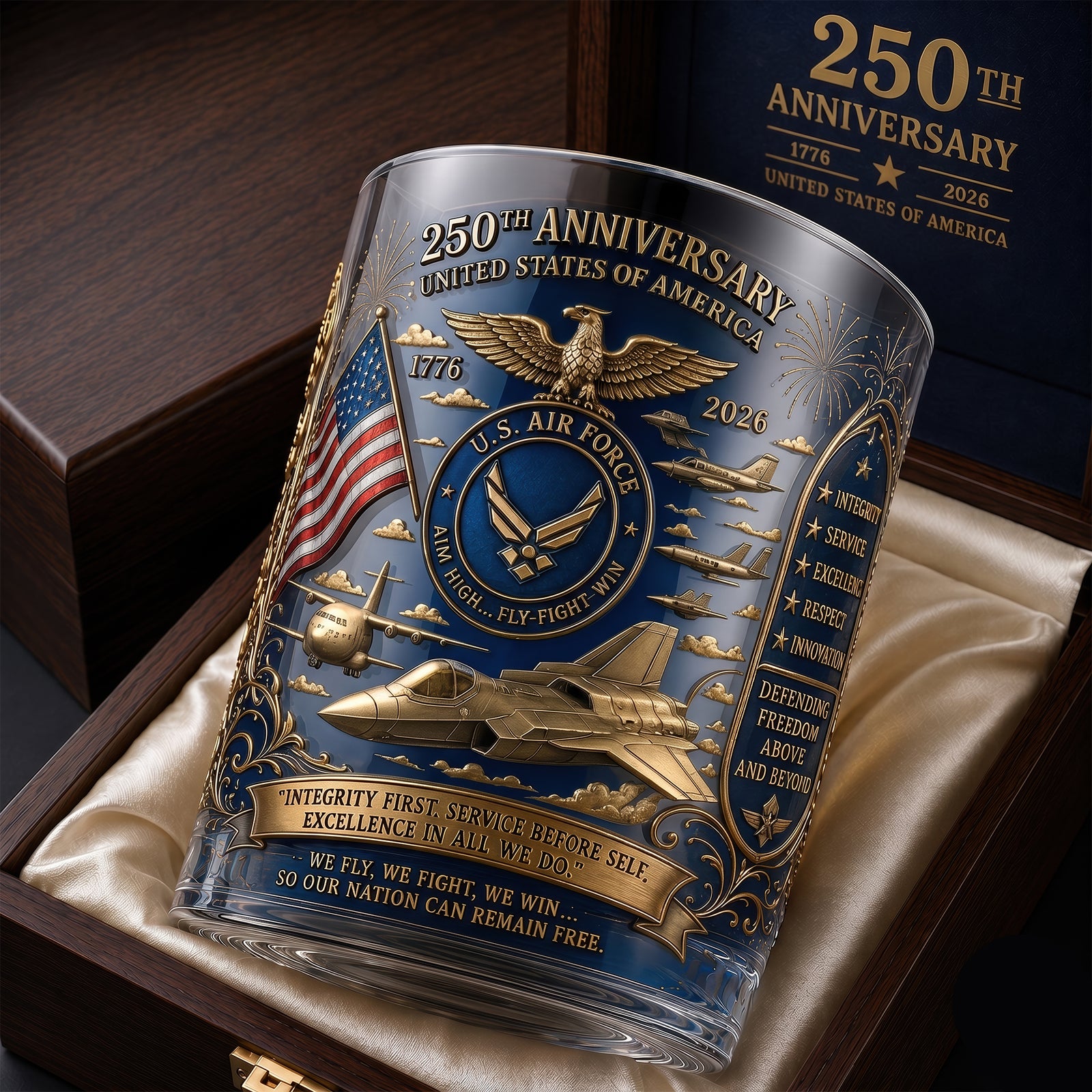 USA 250th Anniversary 11oz Round Glass - Gifts For Veterans 01qhqn290526-Homacus