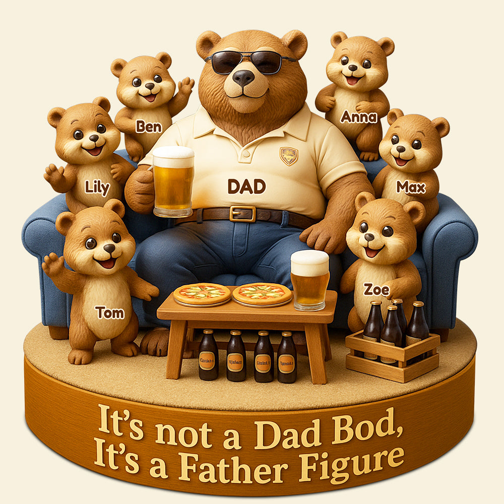Bear Dad Bod Acrylic Plaque Personalized Gifts For Dad 03TODT010524-Homacus