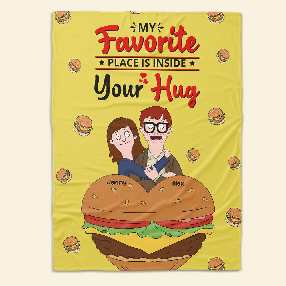 Personalized Gifts For Couple Blanket Cartoon Couple 02TOMH120225HG-Homacus