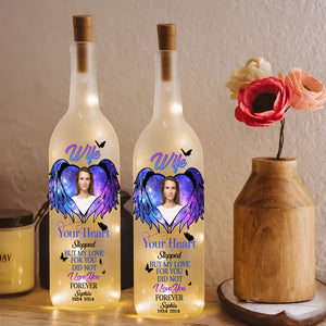 Personalized Memorial Gift For Heavenly Wife Bottle Lamp Custom Photo 021XQLU220225-Homacus