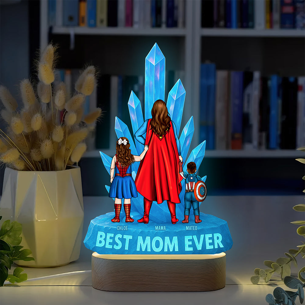 Super Mom LED Light Personalized Gifts For Mom 051OHDT190425PA-Homacus