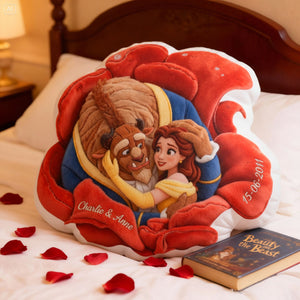 Blooming Love Shaped Pillow - Personalized Gifts For Couple 02QHLU221225-Homacus