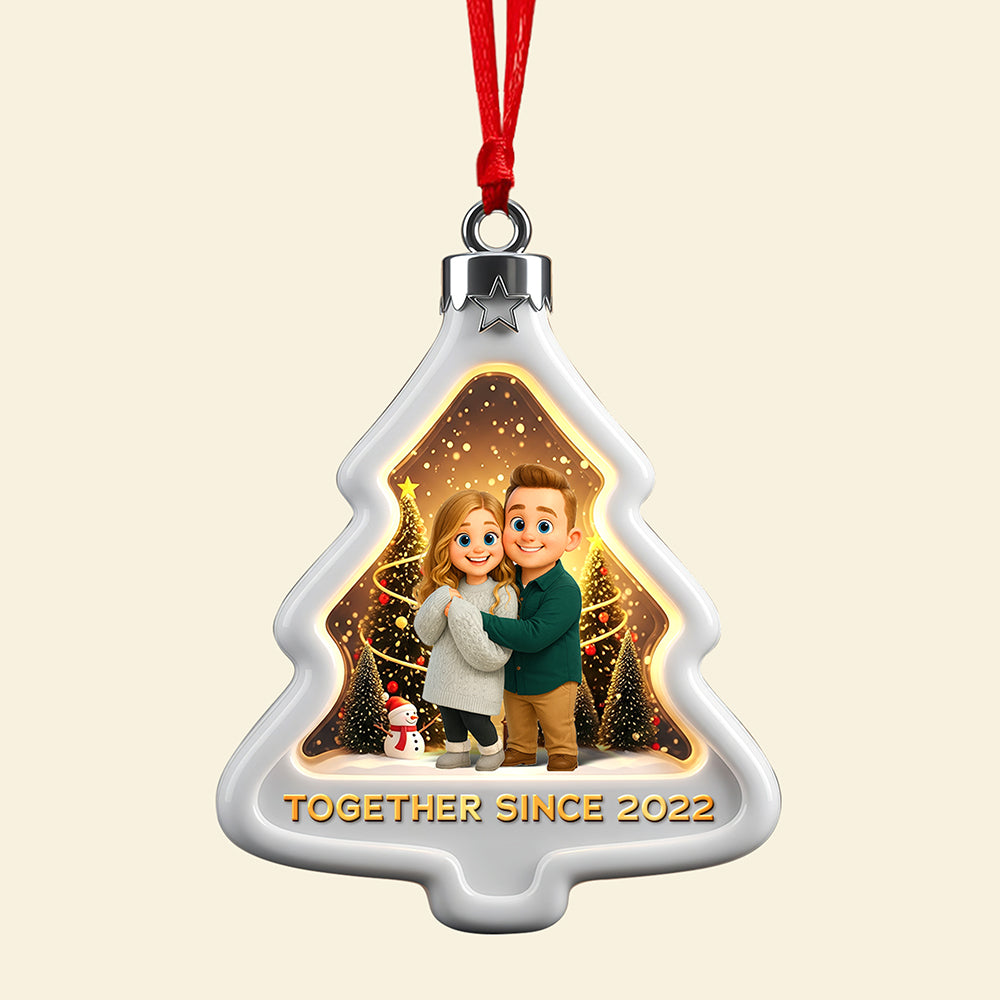 Cartoon Style Christmas Ornament - Custom Photo Gifts For Couple 06pgqn200825-Homacus