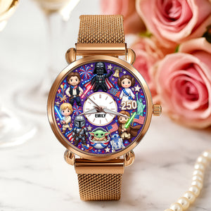 Patriotic Pride Mesh Strap Quartz Watch Personalized Anniversary Gifts 06NAQN080626-Homacus
