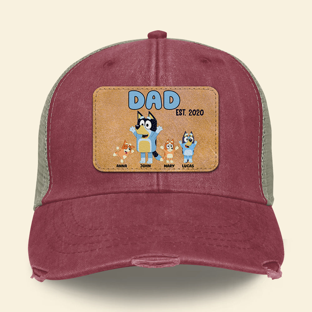 Dog Dad Distressed Ollie Cap Cap - Personalized Gifts For Father 06natn110524-Homacus