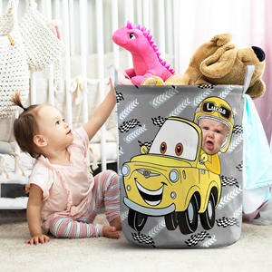 Personalized Custom Photo Gifts For Kids Driving Car Laundry Basket 02KAPU031224-Homacus