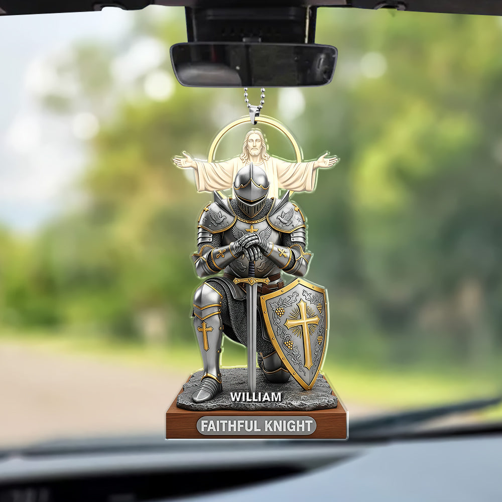 Christian Faithful Knight Car Ornament – Personalized Christmas Gifts for Christian 05huqn290725-Homacus