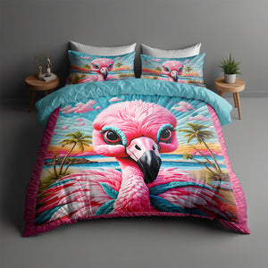 Gift For Flamingo Lovers Quilt Bedding Set 03HULU180125-Homacus