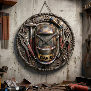 Welder Wall Clock - Personalized Gifts For Welder 1 Layer Acrylic Hanging Wall Clock 02KILU140126-Homacus