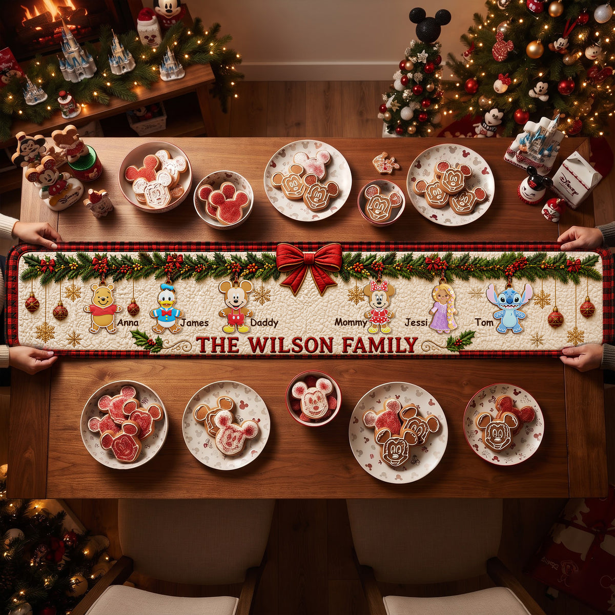 Christmas Family Quilted Table Runner - Personalized Gift For Family 04nalu190826-Homacus