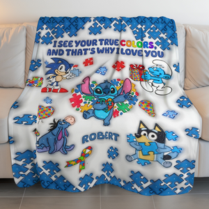 Personalized Gifts For Autism Blanket Inflated Effect 04ohpu200225-Homacus