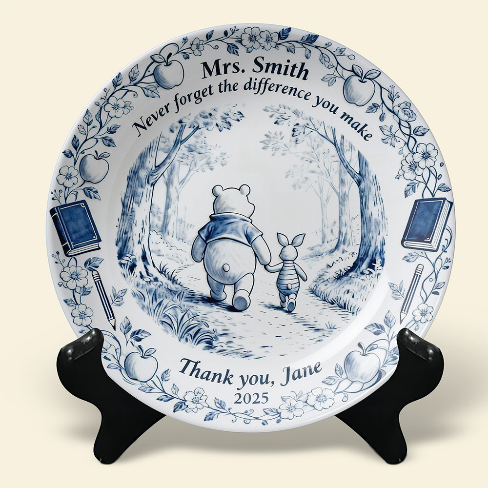 Teacher Appreciation Round Plate - Personalized Gifts For Teachers 02naqn181225-Homacus