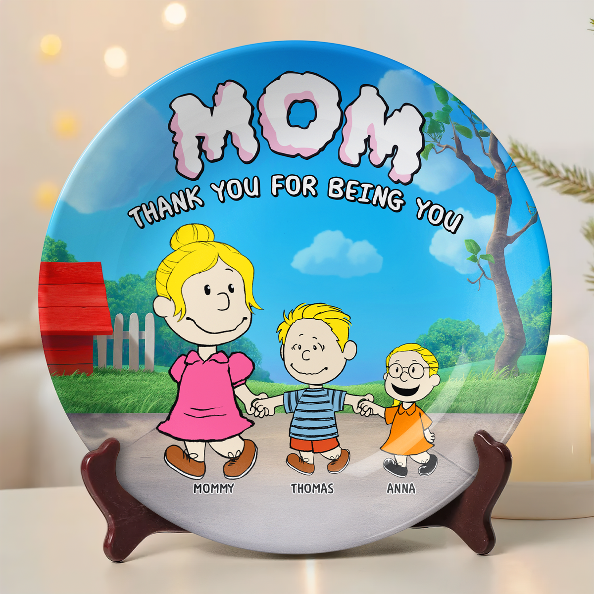 Personalized Gifts For Mom Ceramic Round Plate 08napu030425-Homacus