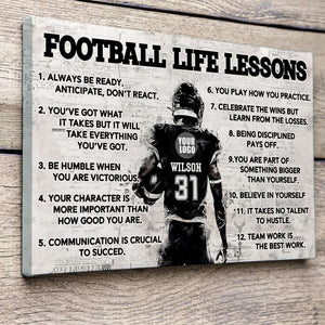 Personalized Gifts For Football Player Canvas Football Life Lessons 03ACDT191024-Homacus