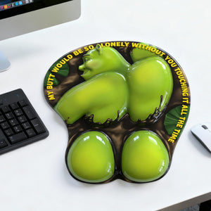 Playful Green Desk Buddy 3D Mouse Pad - Personalized Gift 01HULU160126-Homacus