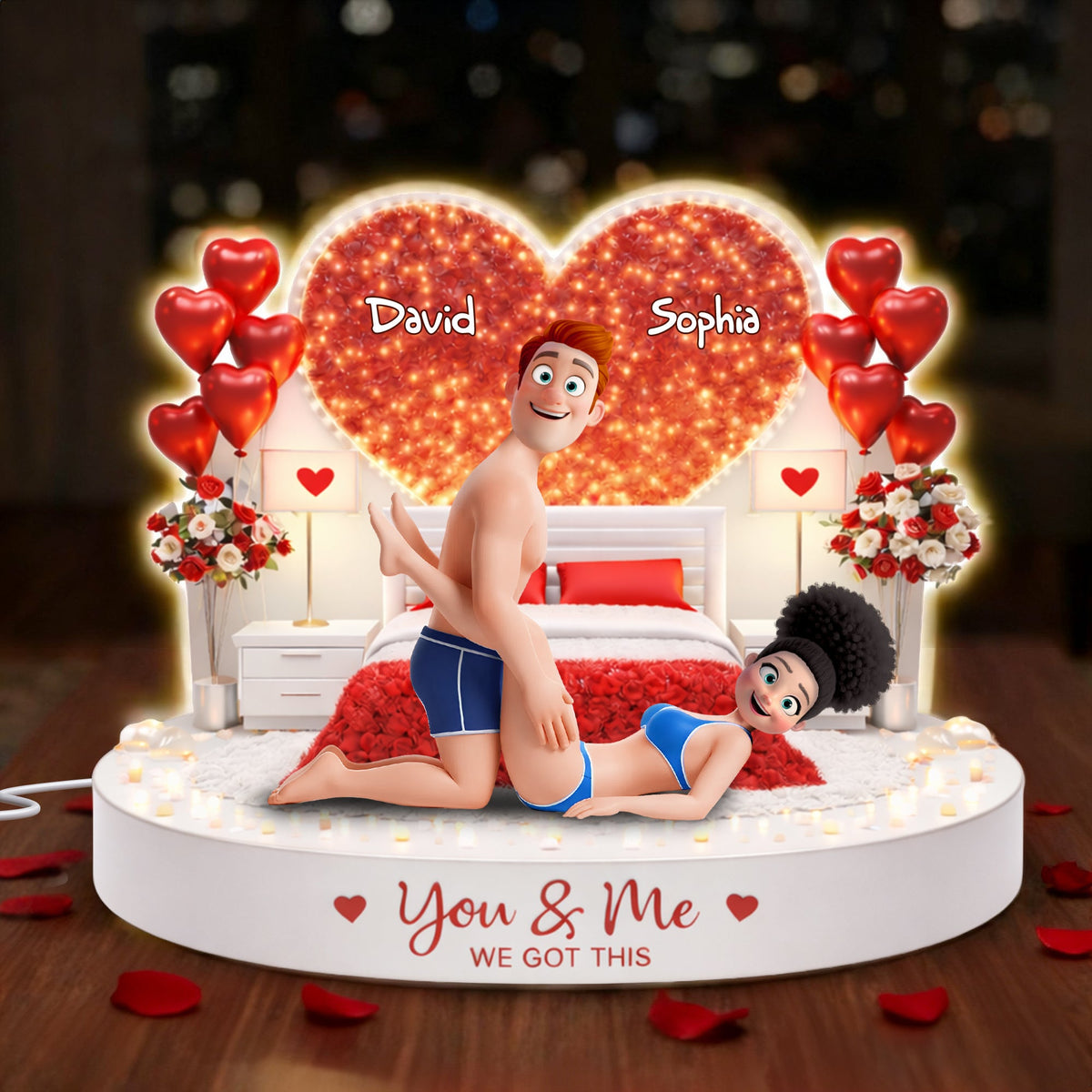 Sassy Couple Acrylic Light Box - Personalized Gift For Couples 02OHLU110226-Homacus