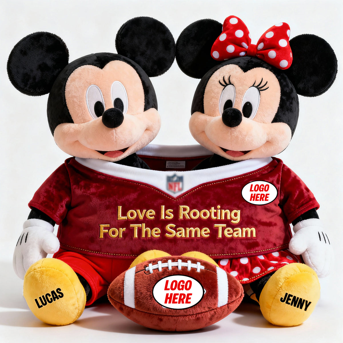 Couple American Football Custom Shape Pillow - Personalized Gifts For Couple 05natn191225-Homacus