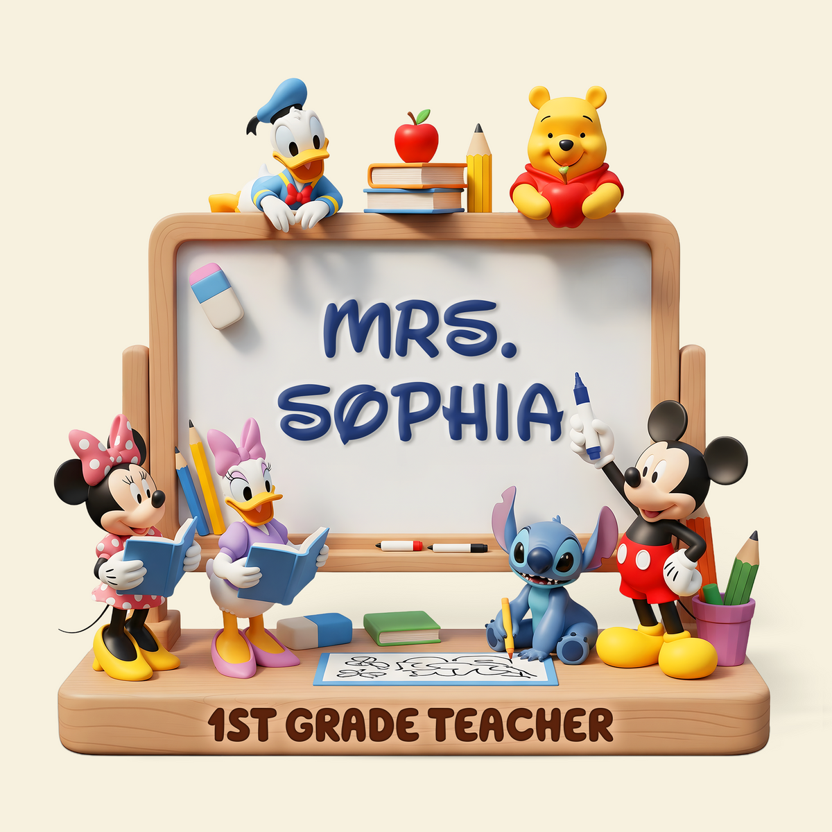 Teacher Desk Acrylic Plaque - Personalized Gifts For Teacher 02NAPU270625-Homacus