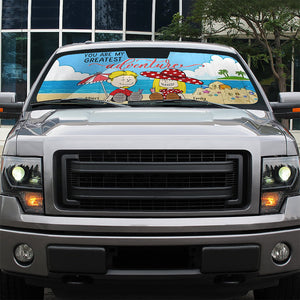 Personalized Gifts For Couple Windshield Sunshade 02xqqn230125pa Summer Vacation-Homacus