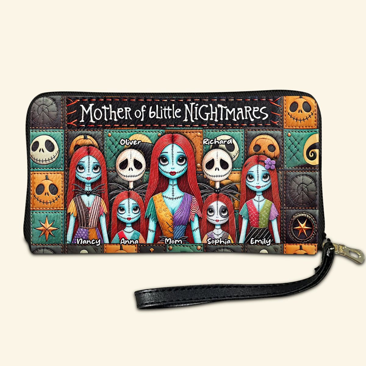 Nightmare Mom Twill Faux Leather Wallet Gifts For Mom 05TGDT090425-Homacus