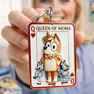 Puppy Card Theme Mom And Kids Keychain - Personalized Gifts For Mother's Day Keychain 03NALU020326-Homacus
