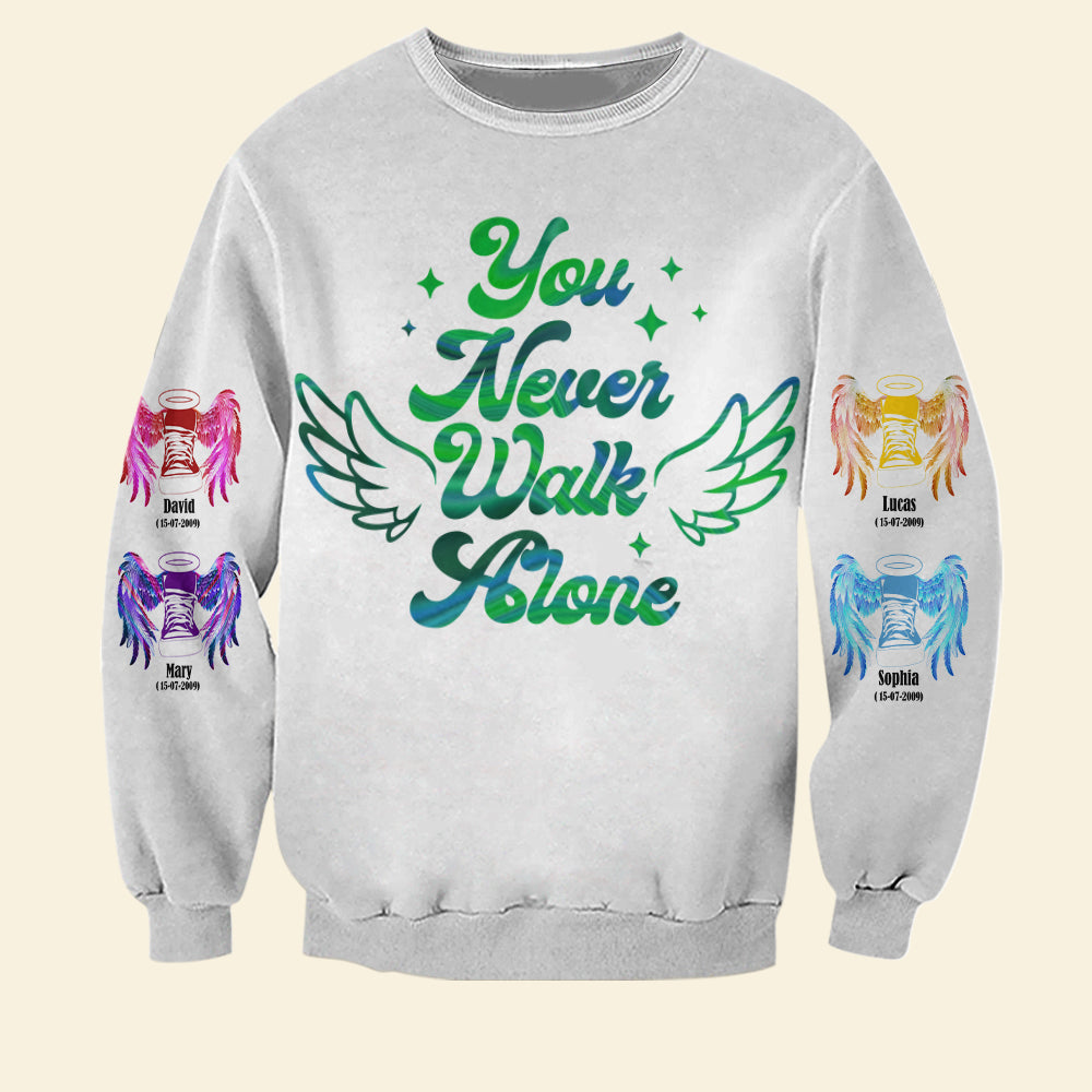 Personalized Gifts For Mom Heaven Shirt 01hutn240225 You Never Walk Alone-Homacus