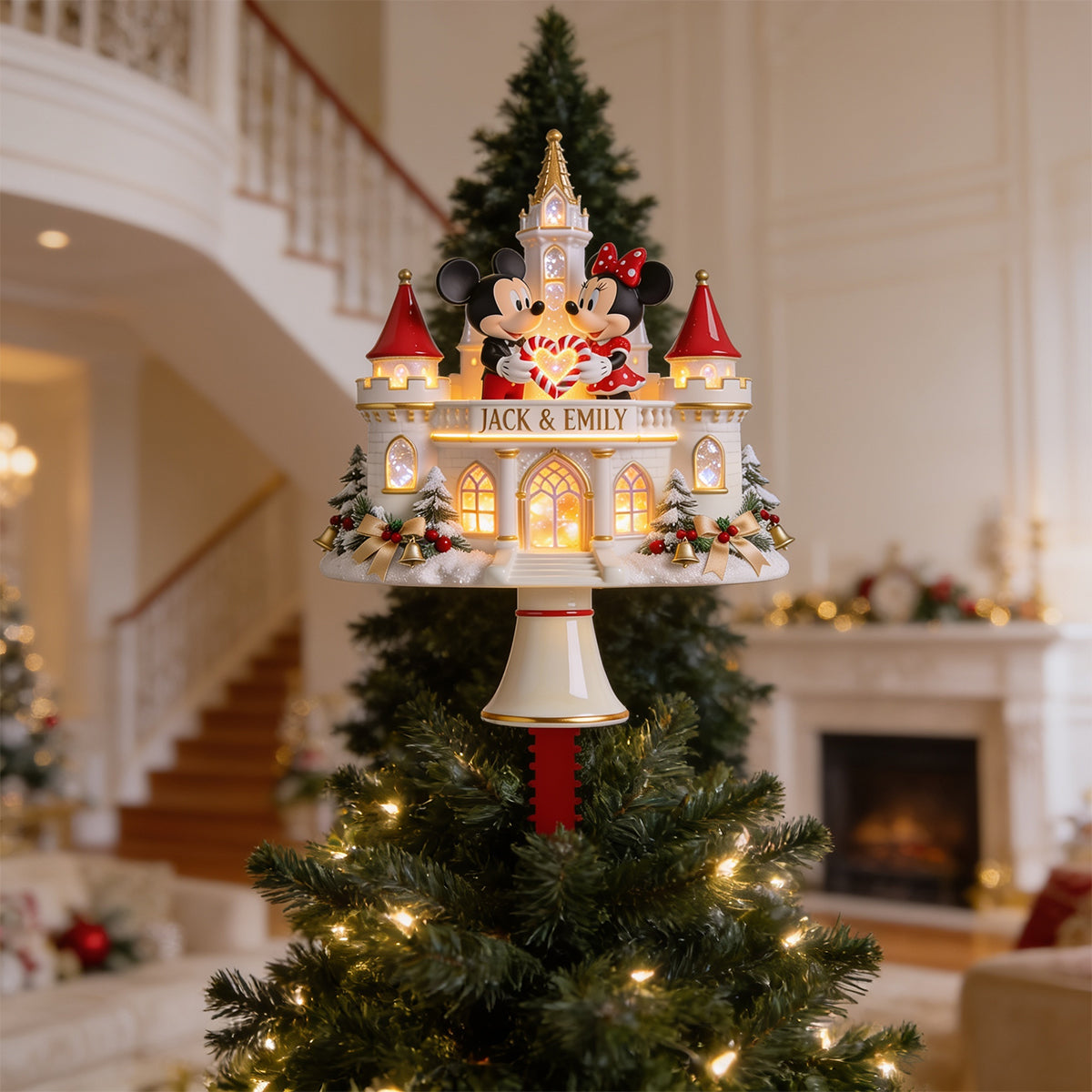 Sweetheart Couple Christmas Tree Topper - Personalized Gift For Couples 08HADT150826