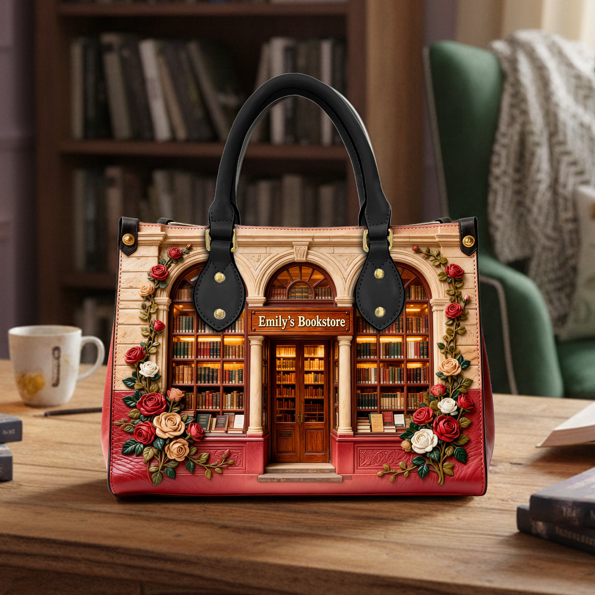 Book Store Theme Leather Bag - Personalized Gifts For Book Lover Leather Bag 02NALU060226-Homacus