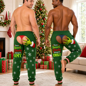 Funny Sweet Cheeks Christmas Sweatpants - Personalized Gifts For Him 05NAQN300926