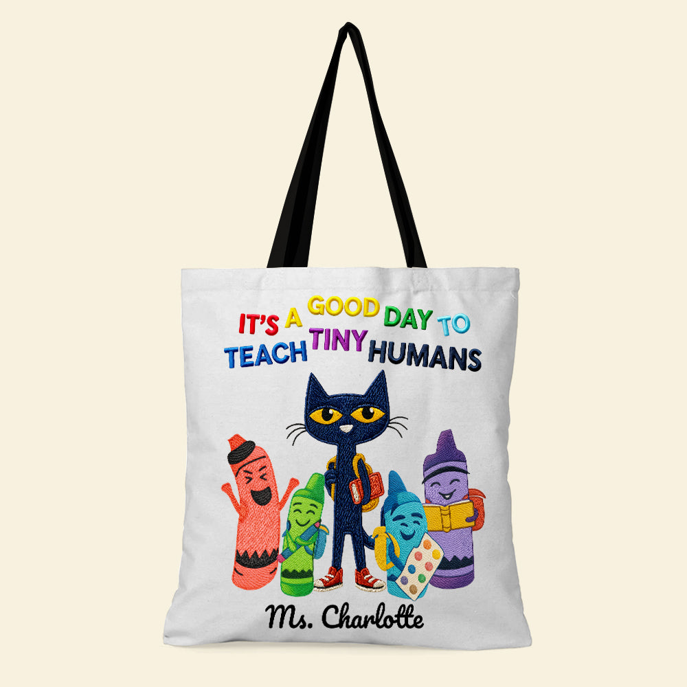 Cat Teacher Tote Bag Personalized Gifts For Teacher 03PGDT010725-Homacus