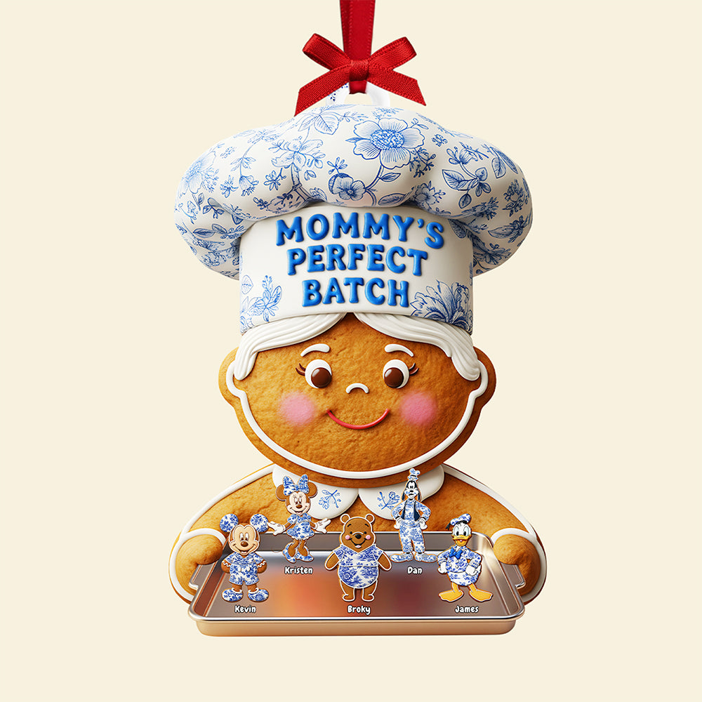 Grandma's Gingerbread Toile de Jouy Ornament - Personalized Gifts For Grandma Christmas Ornament 02PGTA170925-Homacus