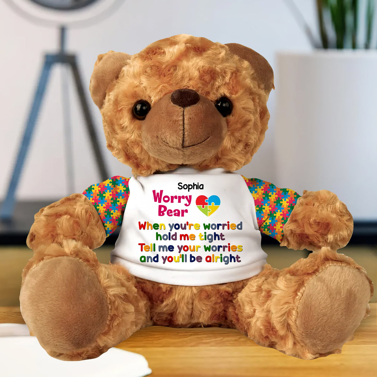 Personalized Gift For Autistic Bear With Shirt 03HULU260225-Homacus