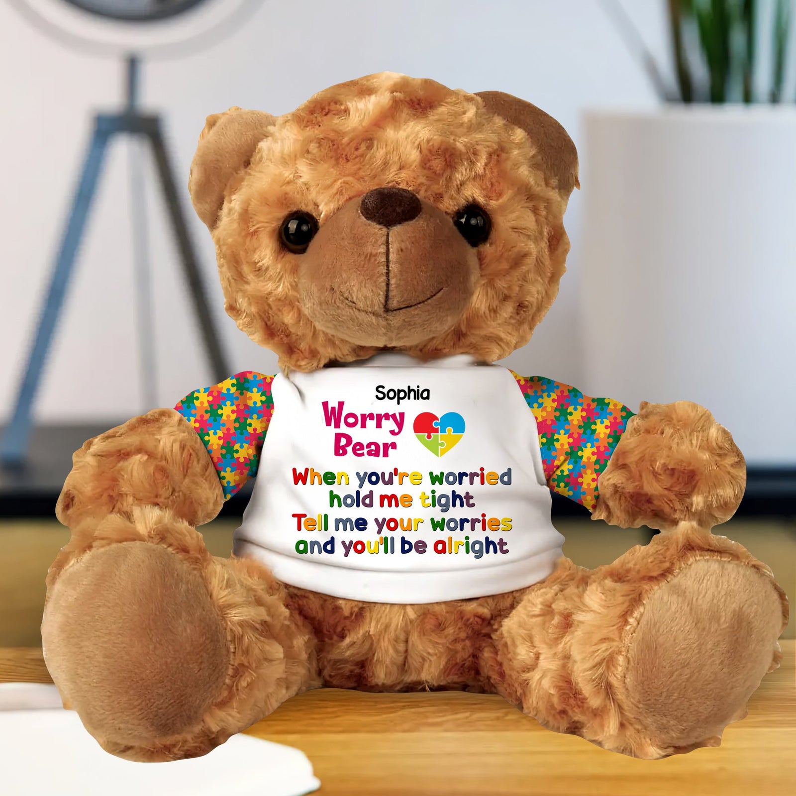 Personalized Gift For Autistic Bear With Shirt 03HULU260225-Homacus