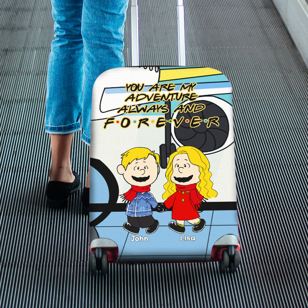 Personalized Gifts For Couple Luggage Cover Traveling Couple 05NAMH231124DA-Homacus