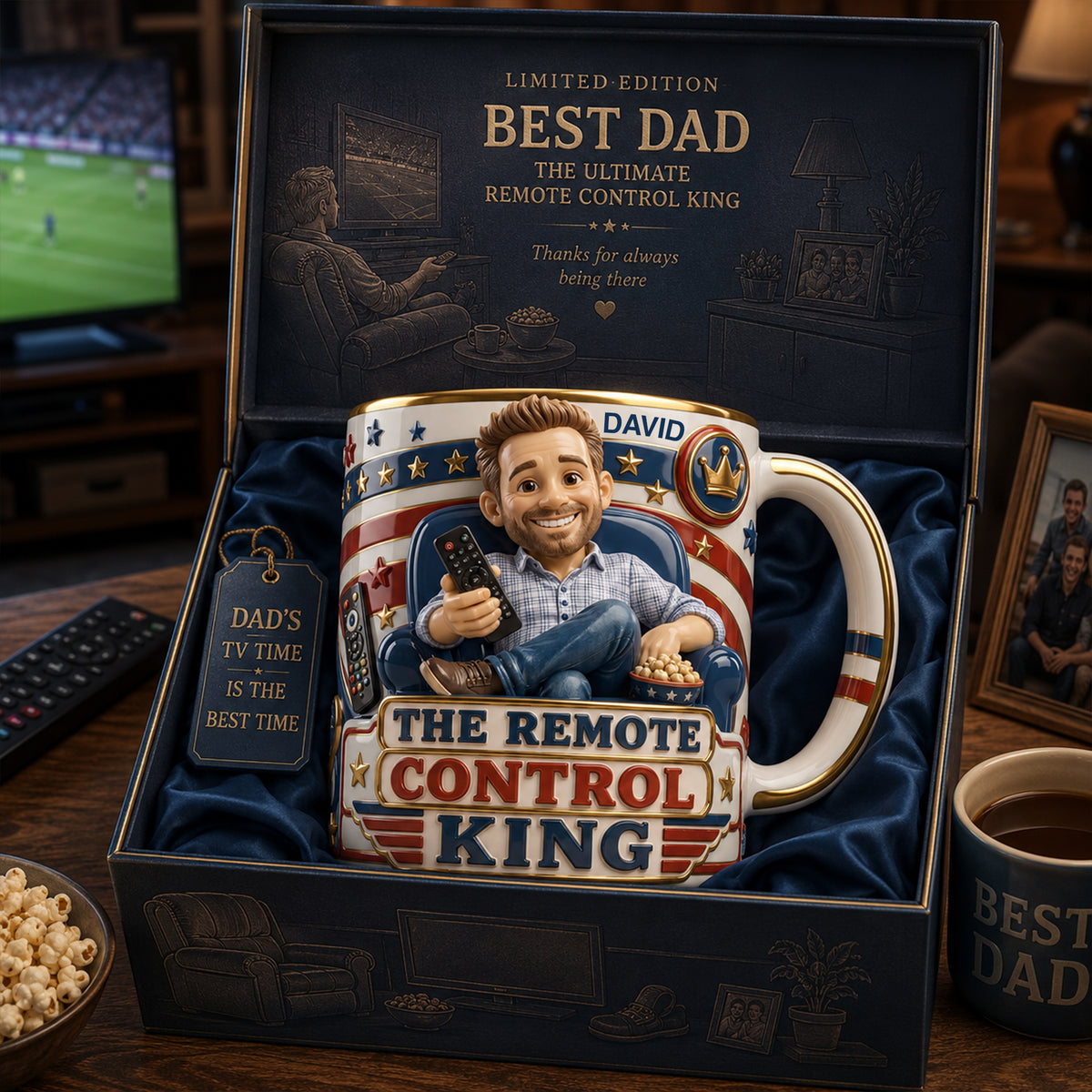 Custom Photo Remote King Dad Coffee Mug - Personalized Gifts For Dad 04palu220526-Homacus