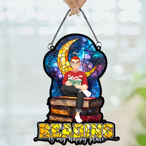 Personalized Gifts For Book Lovers Acrylic Suncatcher Reading Happiness 03XQLU041224PA-Homacus