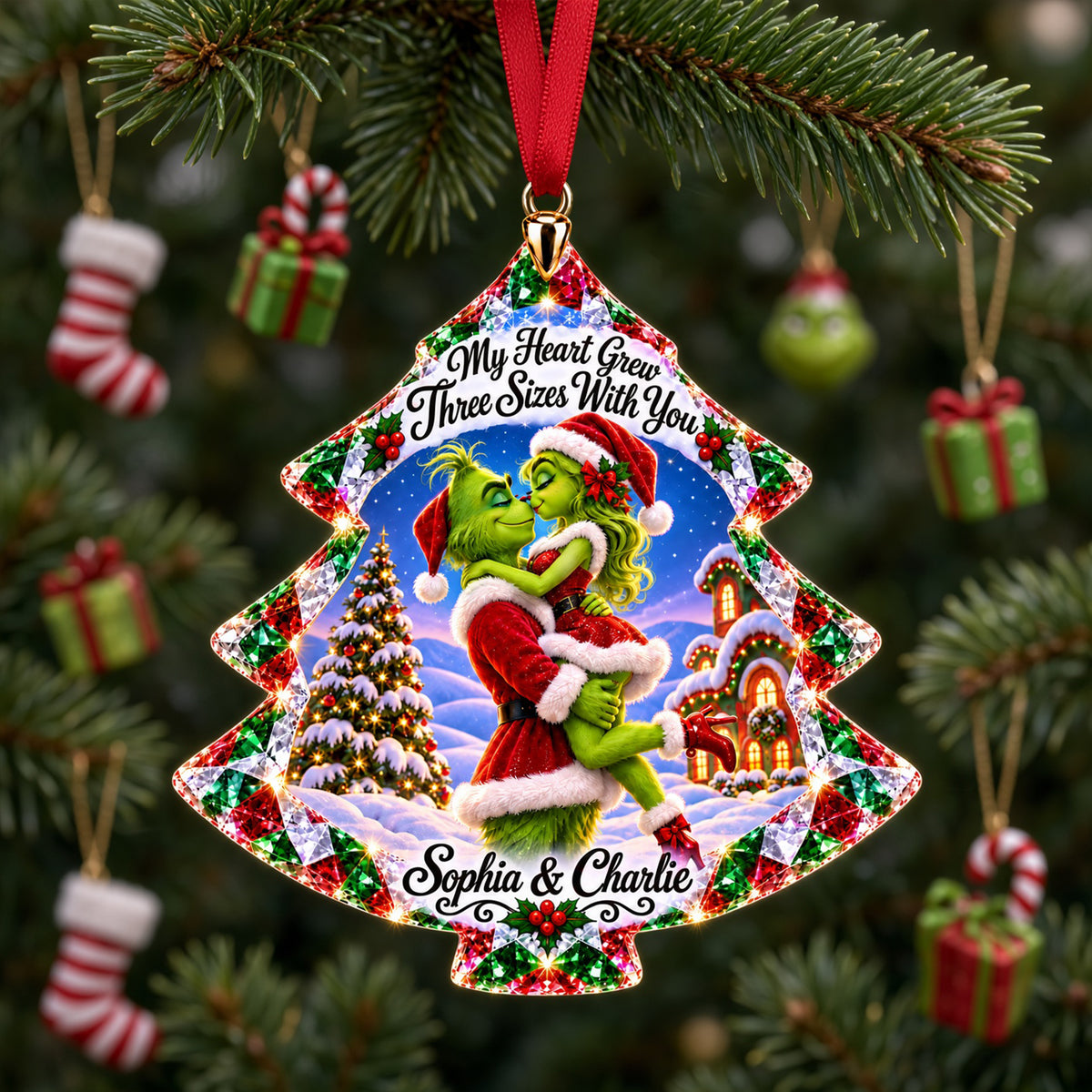 Romantic Couple Christmas Ornament - Personalized Gifts For Couple 01tylu101026-Homacus