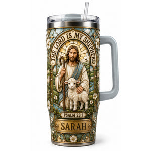 The Lord Is My Shepherd Tumbler With Handle - Personalized Gifts For Christians 03hatn060726-Homacus